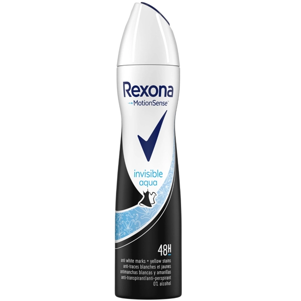 اسپری بدن زنانه رکسونا اصل مدل اینویزیبل آکوا 48 ساعته 200 میل | Rexona MotionSense invisible aqua 200ml